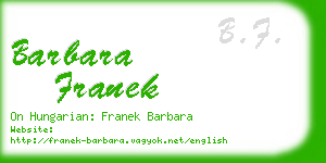 barbara franek business card